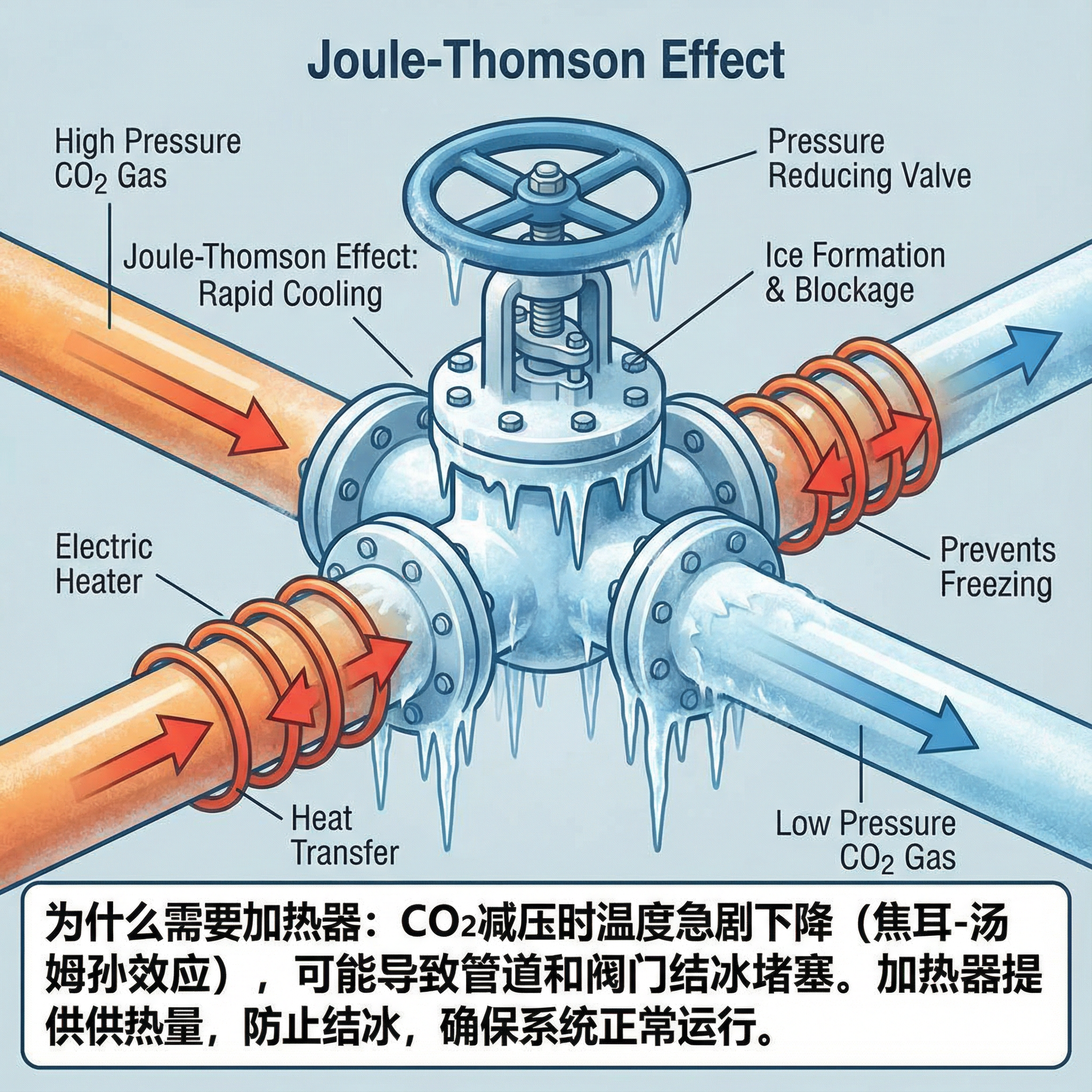 干货科普：为什么CO₂减压阀旁边，总要配个加热器？