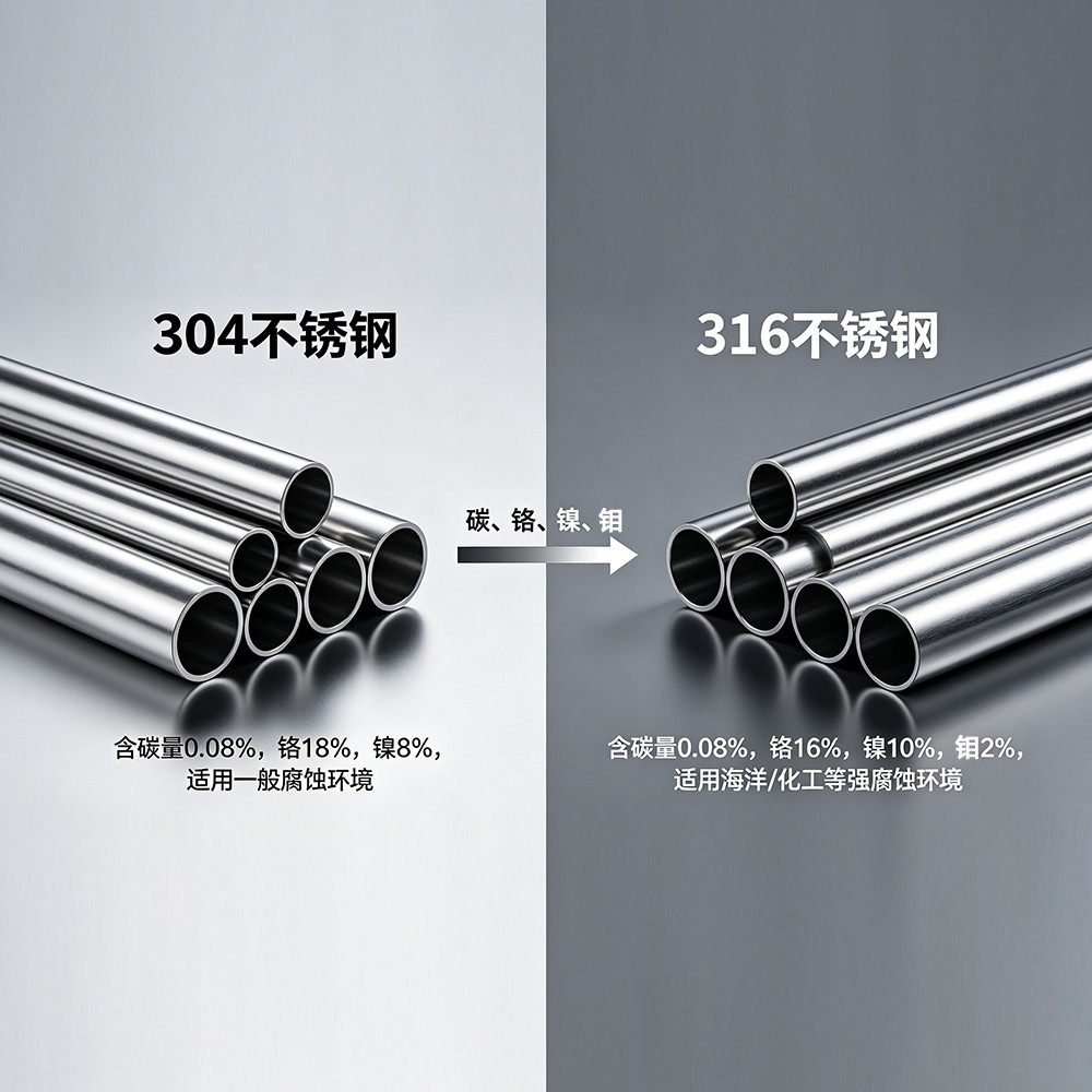 不锈钢材料304和316的化学成分到底有啥不同？